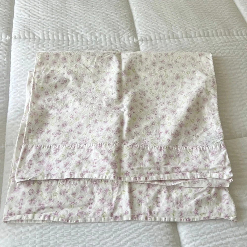 Vtg. Ralph Lauren King Sheet Set Lavender Purple Floral Calico 3-Piece USA Made